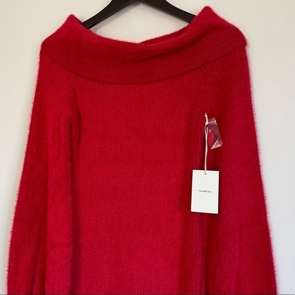 NWT TULAROSA Gramercy Fuzzy Off Shoulder Dress - Picture 5 of 10